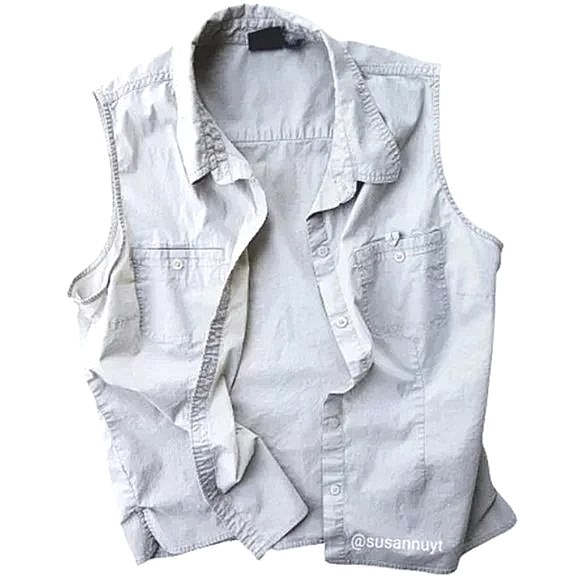 Sleeveless Khaki Shirt Vest ♥️ - Picture 2 of 6